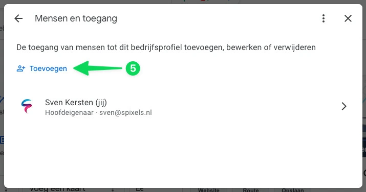 Google Bedrijfsprofiel - Gebruikerstoegangniveaus instellen 3